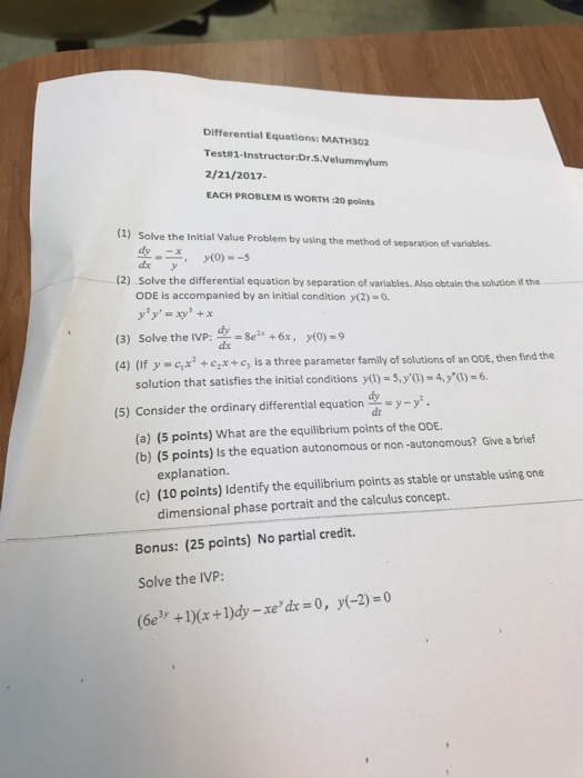 Solved Solve The Initial Value Problem By Using The Method Chegg Com