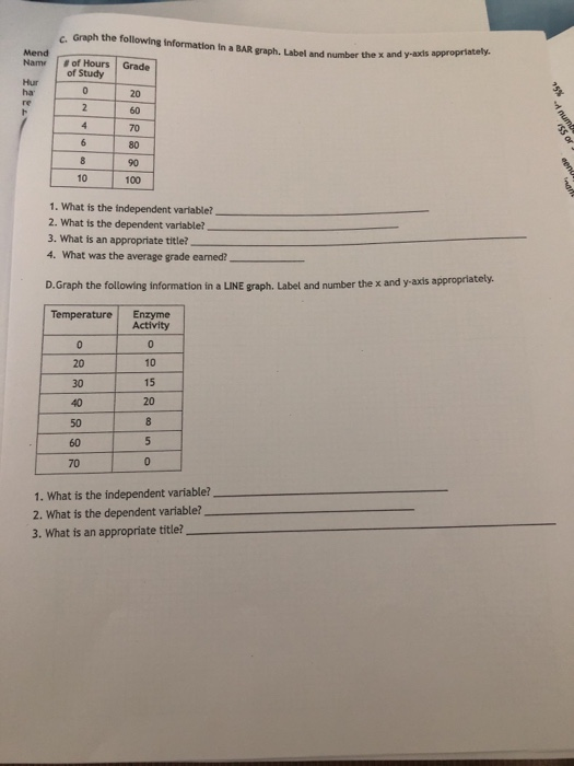 Solved Graph Worksheet Graphing & Intro to Science Name: | Chegg.com