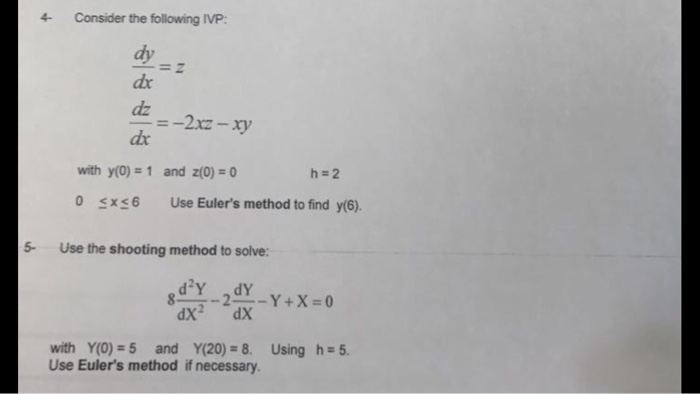 Solved Consider The Following Ivp Dy Dx Z Dz Dx 2xz Chegg Com