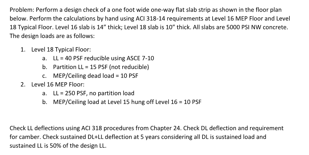 Problem Perform A Design Check Of A One Foot Wide Chegg Com