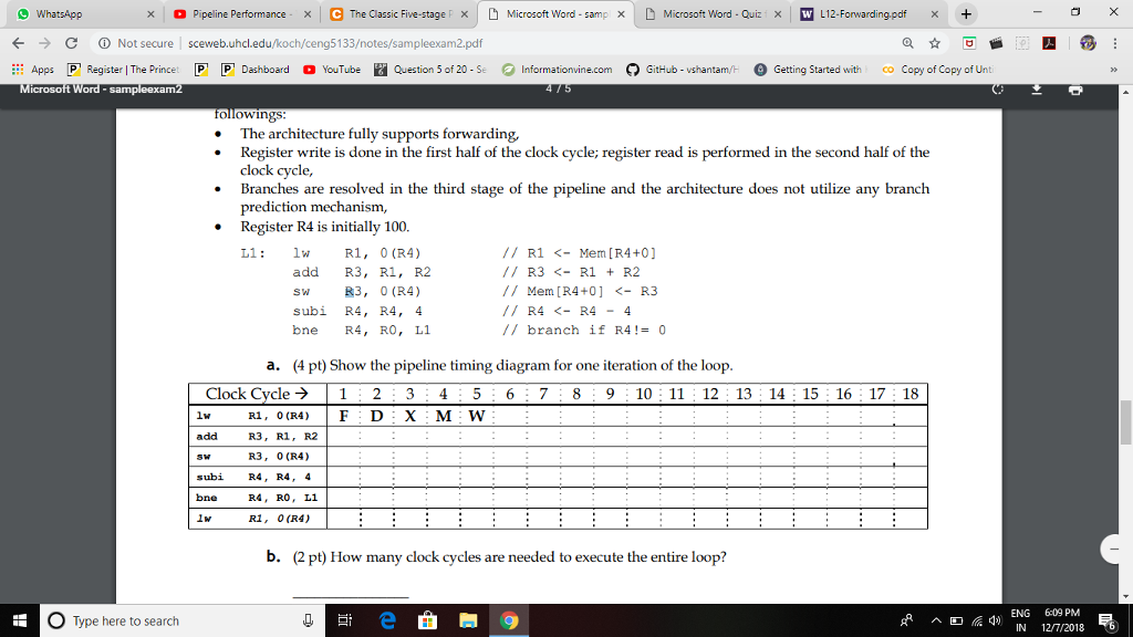 Whats Pipeline Performance X E The Clic Five Chegg Question Whats Pipeline Performance X E The Clic Five Stage D Microsoft Word Sanc Wo