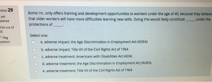 More On Adverse Developmental Impacts >> Solved Stion 29 Acme Inc Only Offers Training And Develo More On Adverse Developmental Impacts >> Solved Stion 29 Acme Inc Only Offers Training And Develo