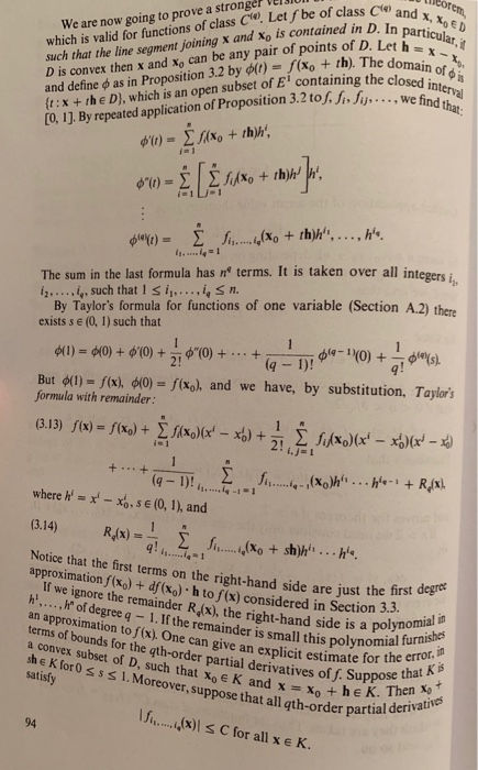 Solved Recall The Taylor Formula In Dimension N 2 With Chegg Com