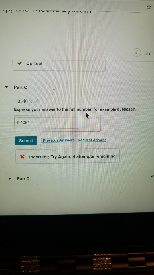 ... 3 A Express Solved: C Part 1.0540 Your × K Of 10-1 Correct