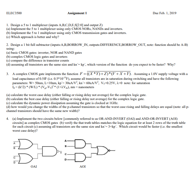 Solved Elec3500 Assignment 1 Due Feb 1 19 1 Design A Chegg Com