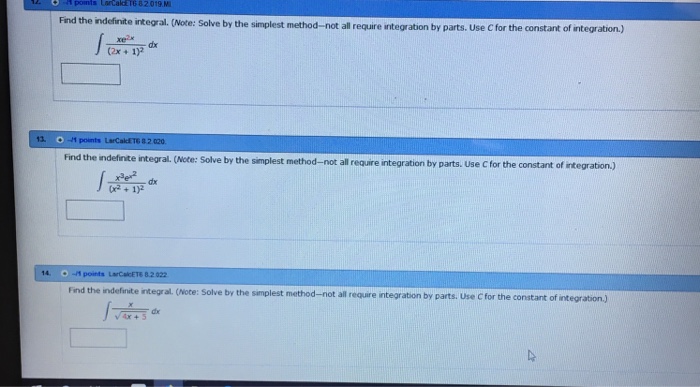 Solved 6 82.019 M Find The Efinite Integral. (Note Solve