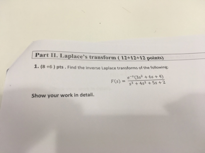 Solved Find the inverse Laplace transforms of the following