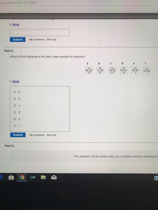 Solved Part A Which Of The Following Is The Best Lewis Sy