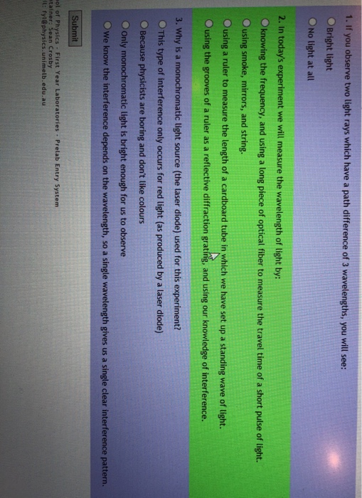 Solved 1 If You Observe Two Light Rays Which Have A Path Chegg Com