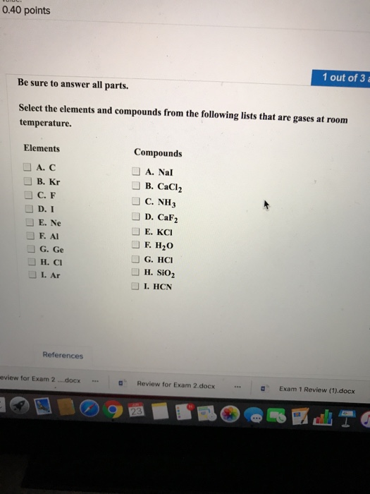 Solved 0 40 Points 1 Out Of 3 A Be Sure To Answer All Par