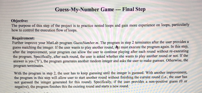 Solved Guess-My-Number Game- Final Step Objective: The