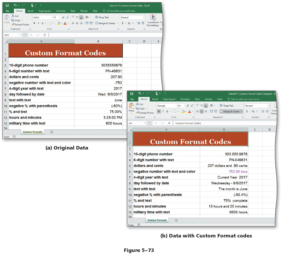 color codes for custom formatting excel