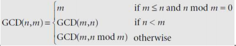 if ,11 11 and 11 mod m = 0 GCD(n, m ) = if n< m GCD(mm) GCD(m, mod m) otherwise m,n