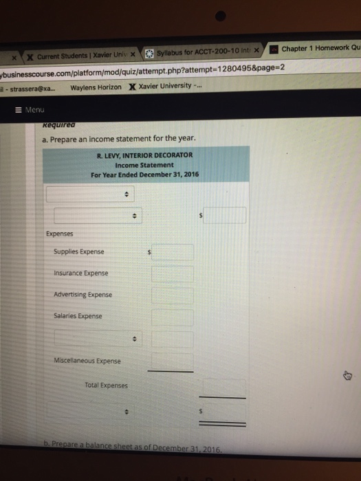 Solved Yllabus For Acct 200 10 Int Chapter 1 Homework