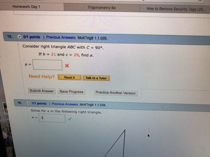Solved: Consider Right Triangle ABC With C = 90 Degree. If ...