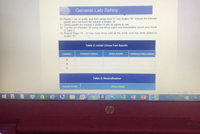 Experiment 1 Neutralization Of Acids And Bases In Chegg 