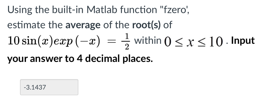 fzero matlab piecewise function