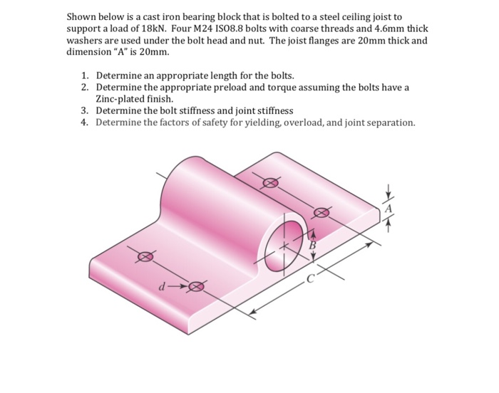 Solved Shown Below Is A Cast Iron Bearing Block That Is B