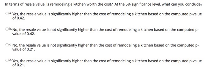 Question8 In Terms Of Resale Value Is Remodeling A Chegg Com