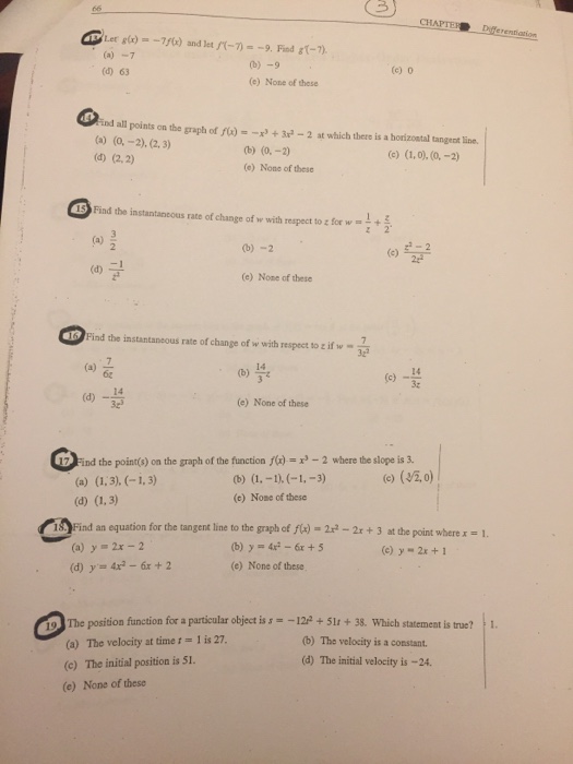 Solved Let G X 7 F X And Let F 7 9 Find G 7 Chegg Com