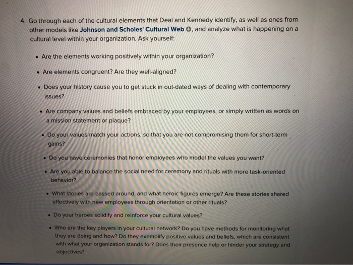 Go Through Each Of The Cultural Elements That Deal And Kennedy Identify As Go Through Each Of The Cultural Elements That Deal And Kennedy Identify As