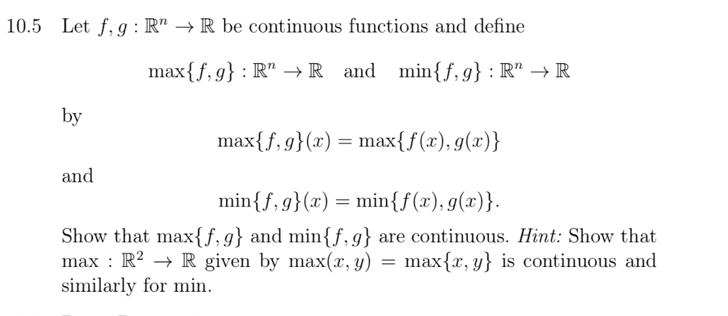 Solved 10 5 Let F G Rn R Be Continuous Functions And Chegg Com