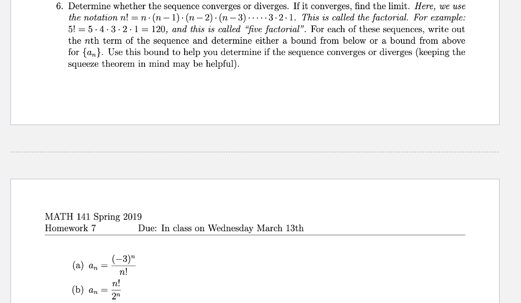 Solved 6 Determine Whether The Sequence Converges Or Div Chegg Com