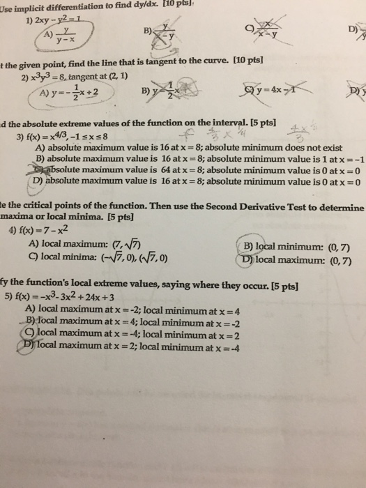 Solved Use Implicit Differentiation To Find Dy Dx 2xy Chegg Com