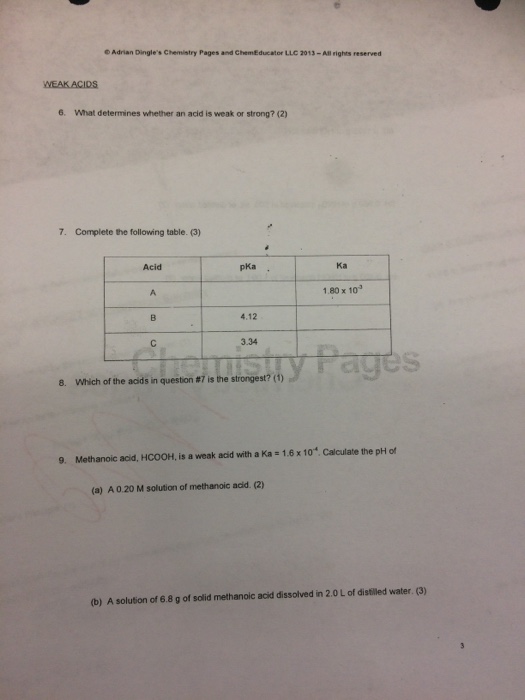 Adrian Dingle S Chemistry Pages And Chem Educator Llc Chegg 