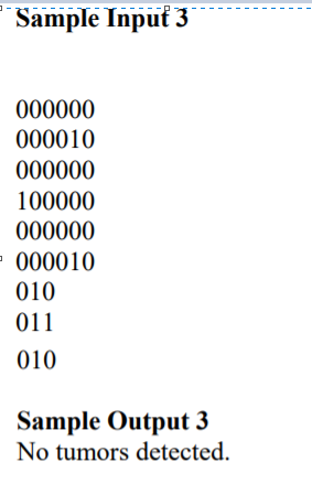 Sample Inpuf 3 000010 100000 000010 010 011 010 Sample Output 3