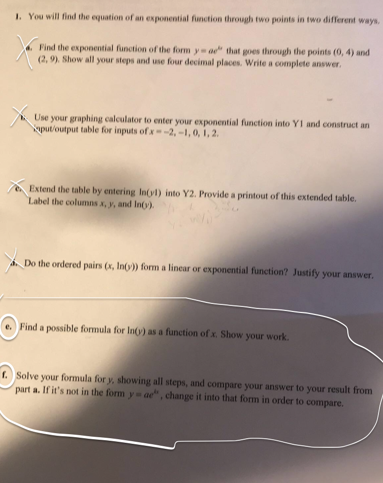 Solved I You Will Find The Equation Of An Exponential Fu