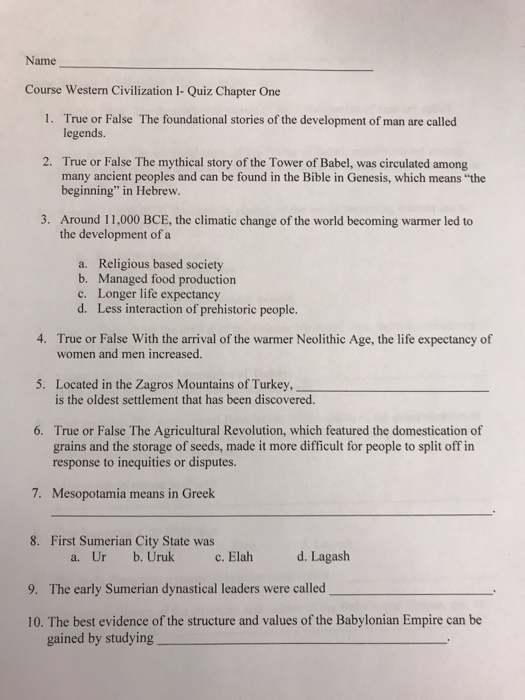 World Civ Quiz