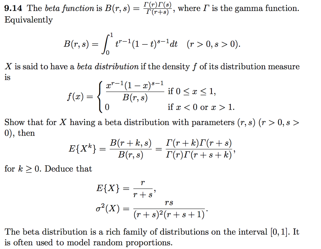 Solved 9 14 The Beta Function Is B R Equivalently Where Chegg Com