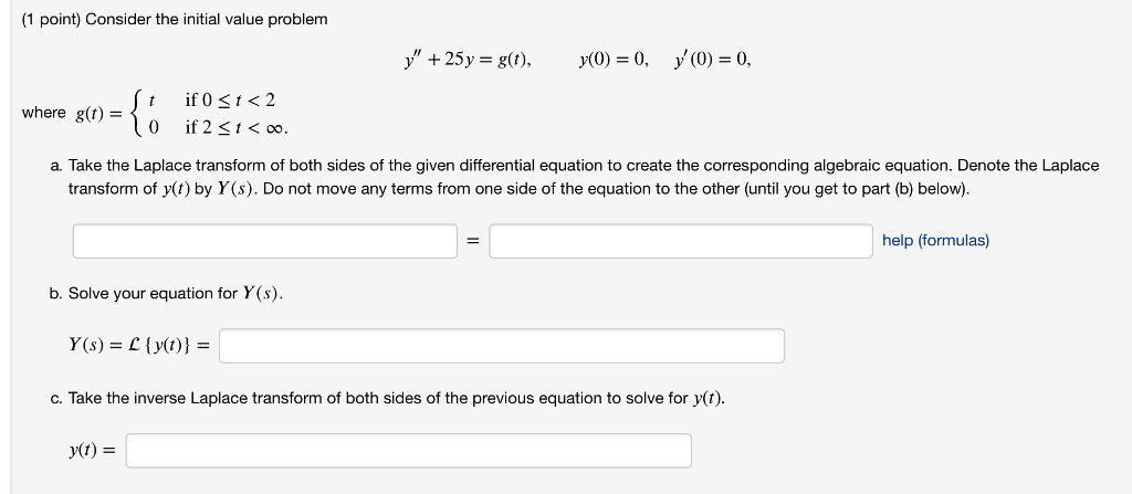 Solved 1 Point Consider The Initial Value Problem Y 2 Chegg Com