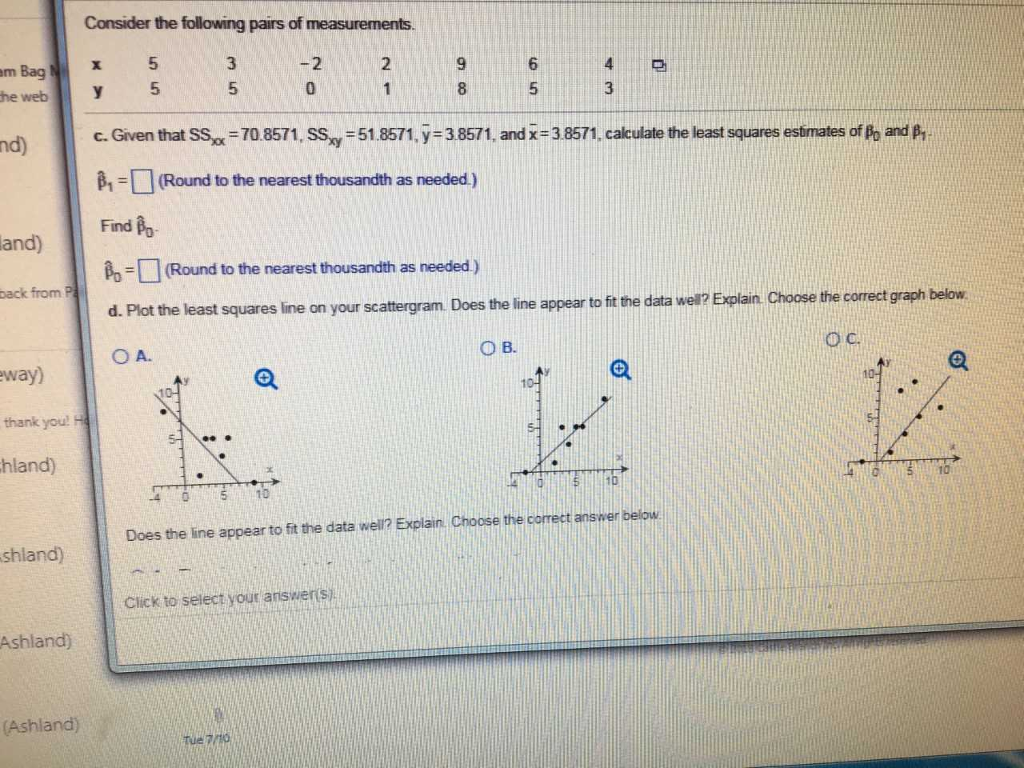 Solved Consider The Following Pairs Of Measurements 5 5 3 2 Chegg Com