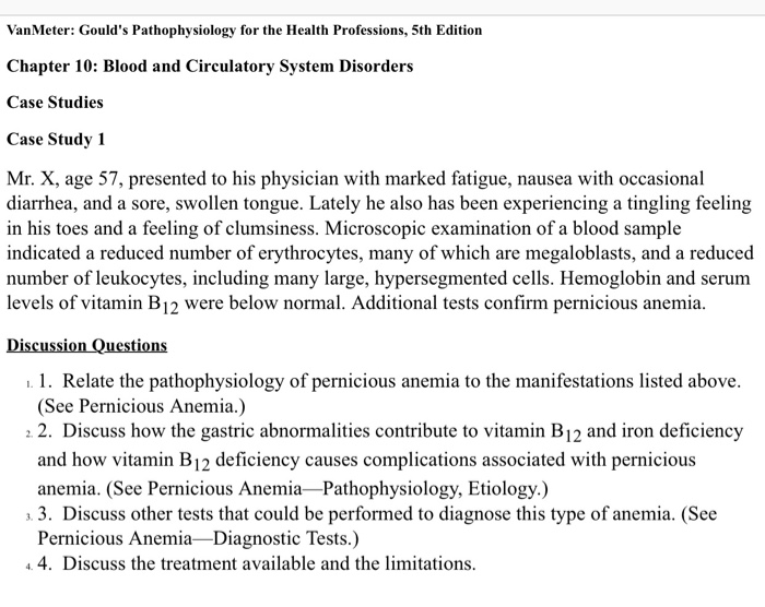 Vanmeter Gould S Pathophysiology For The Health Chegg 