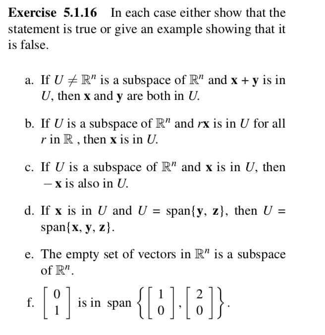 Solved Exercise 5 1 16 In Each Case Either Show That The Chegg Com