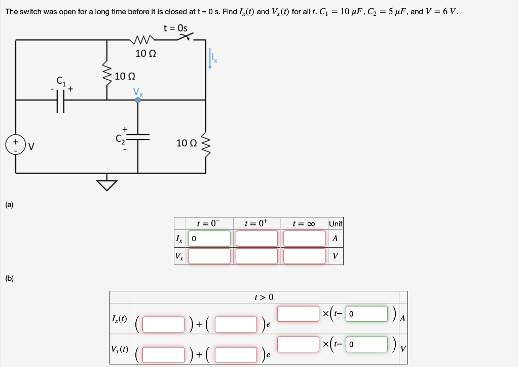 Solved The Switch Was Open For A Long Time Before It Is C Chegg Com