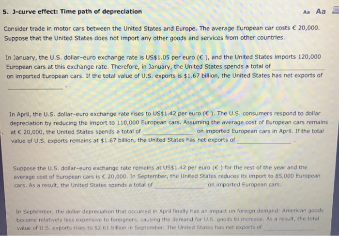 Solved In January The Us Dollar Euro Exchange Rate First Chegg Com
