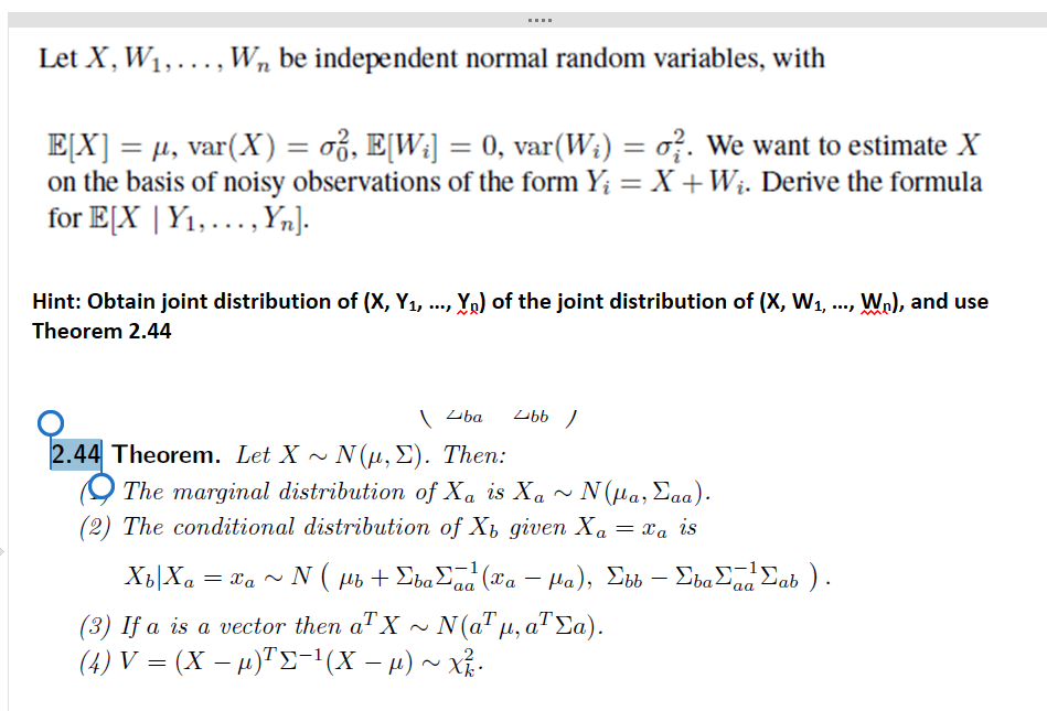 Solved Let X W 1 W N Be Independent Normal Random Chegg Com