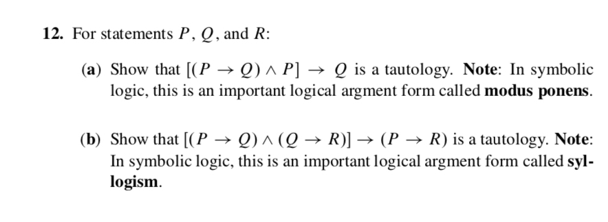 Solved 12 For Statements P Q And R A Show That P Chegg Com