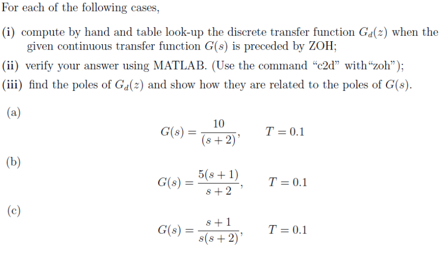 Solved For Each Of The Following Cases 1 Compute By Hand Chegg Com