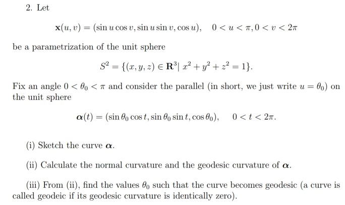 Solved 2 Let X U V Sin U Cos V Sin U Sin V Cos U Chegg Com