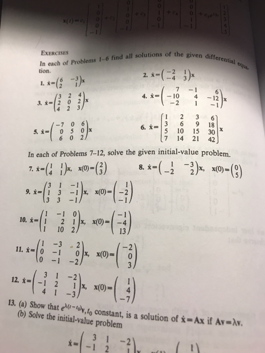 Solved Ns Of The Given Differential Exercises In Each Of Chegg Com