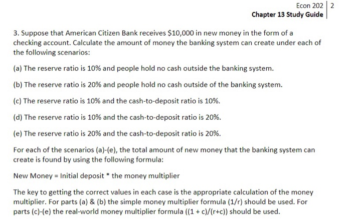 Solved Econ 202 2 Chapter 13 Study Guide 3 Suppose Tha