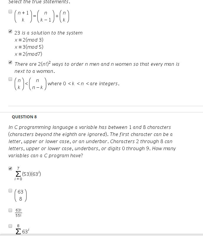 Solved Select The True Statements 23 Is A Solution To Th Chegg Com