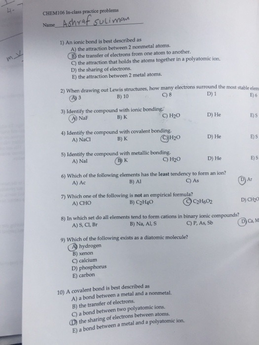 Practice Drawing Ionic Bonds