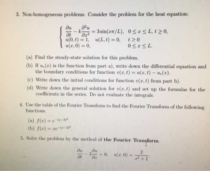 Solved 3 Non Homogeneous Problems Consider The Problem Chegg Com