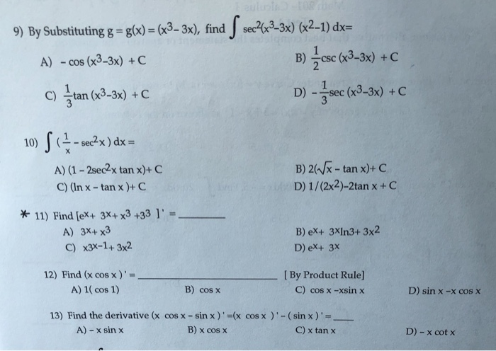 Solved 9 By Substituting G G6 3x Fino2 3 30 2 D Chegg Com