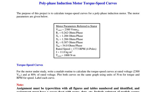 Motor Pole And Rpm Chart